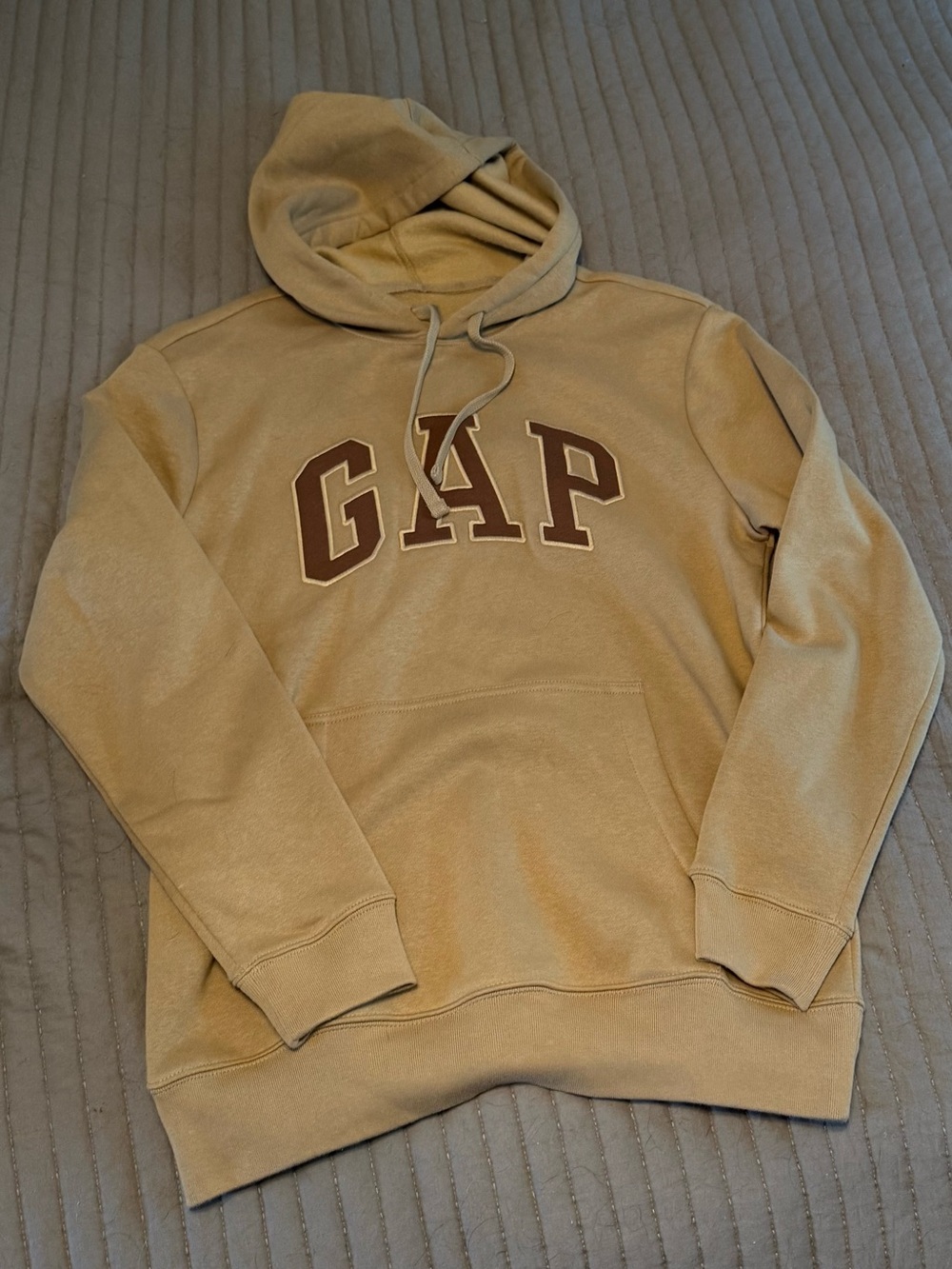 GAP Olive-Tan Logo Pullover Hoodie